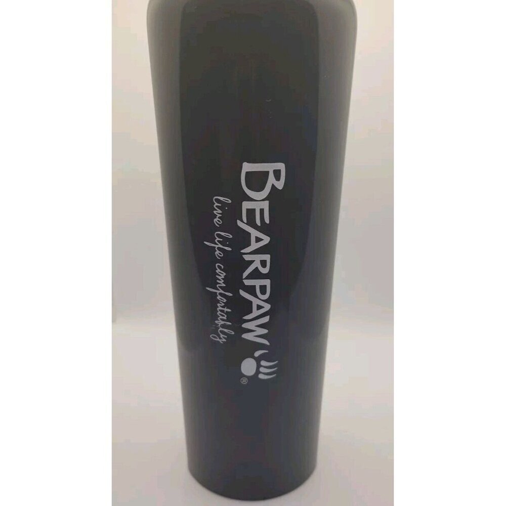 Graphite Grey Corkcicle 25oz Canteen, "BearPaw - Live Life‎ Comfortably" White